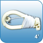 7004SW - Squeeze-E-Clip, Plastic w/4' White barbed cord